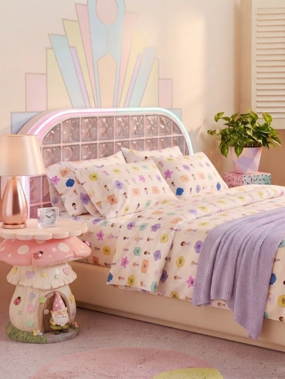 🎀NWT Polly Pocket King Sheet Set 100% Cotton Cakeworthy 90's Baby Limited Ed.